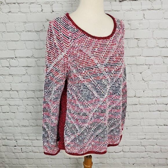 NIC+ZOE new Side Zip Sweater Red Petite PM NEW - Picture 2 of 6